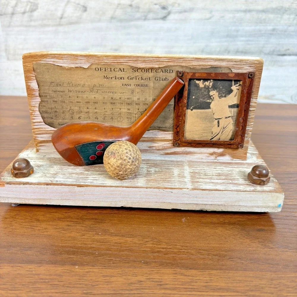 Vintage Bobby Jones Merion Cricket Club Score Card‎ Desk Paper Holder